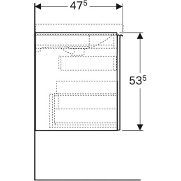 Тумба под раковину Geberit Acanto 500.610.JL.2, 64 см, с сифоном, цвет песочно-серый