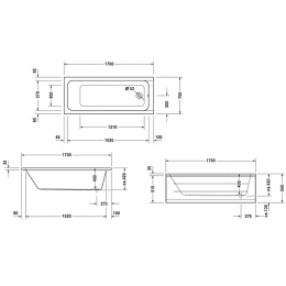 Фото Акриловая ванна 170x70 Duravit (700098000000000)