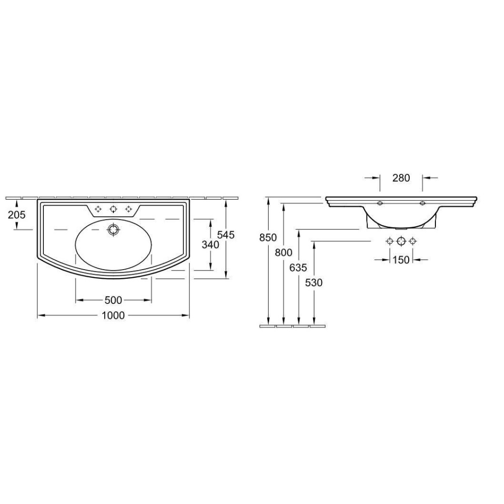 Раковина 715310R1 VILLEROY&BOCH CENTURY