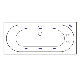 Excellent Oceana WAEX.OCE18.LINE Ванна 180x80 "LINE" (хром)