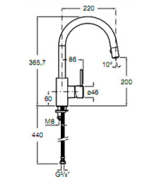Фото Смеситель для кухонной мойки Roca Targa (5A8160C00) хром