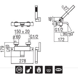 NOBILI Solido F SF00010CR Термостат для ванны (хром)