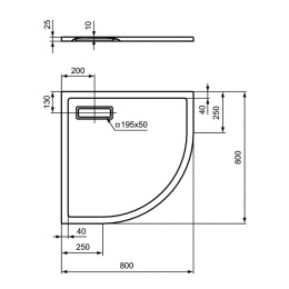 Поддон душевой Ideal Standart Ultra Flat New T449101 80 x 80 см ультратонкий, четверть круга, белый