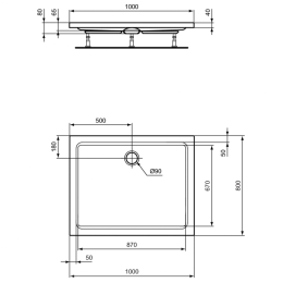 Душевой поддон 100X80X7 см Ideal Standard HOTLINE K277401
