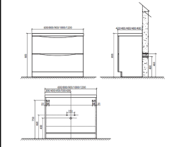 Тумбы, подстолья Тумба под раковину BelBagno ANCONA-N-600-2C-PIA-BL, цвет Bianco Lucido