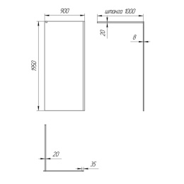 Фото Душевая перегородка 90x195 Paini PAINI-WalkIN90C