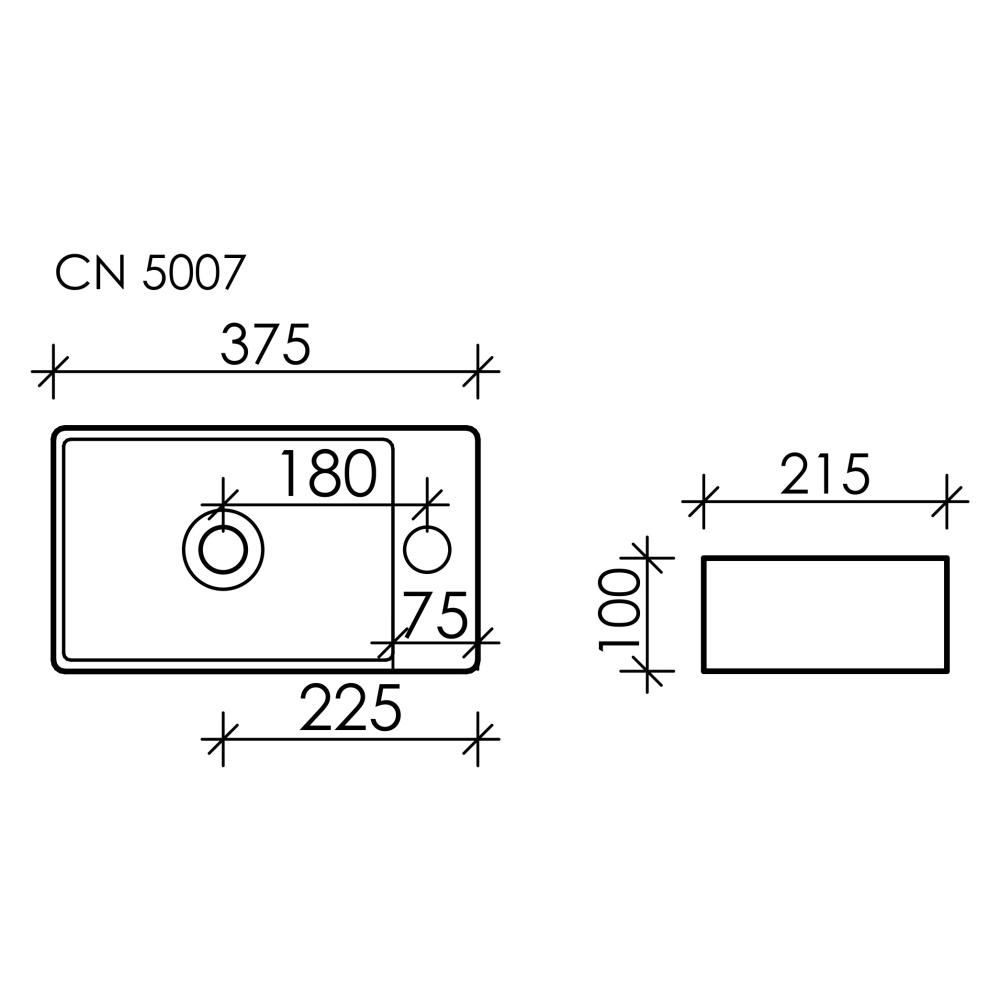 Раковина 37,5 см Ceramicanova Element CN5007