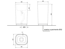 Relax Design BONZO-FREE-S LX01 opac BONZO FREE S Раковина напольная