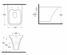 Фото Унитаз подвесной beWash Ladoga 54303601 с функцией биде