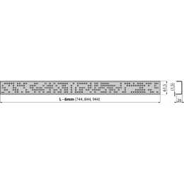 Решетка водосточная AlcaPlast Code-750L, нержавеющая сталь глянцевая