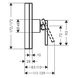 Фото Axor Edge 46650990 Встраиваемый смеситель для душа, на 1 источник (внешняя часть) , цвет: полир. зол