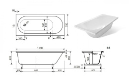 Фото Эстет Ванна "Chester silk" 1700x750