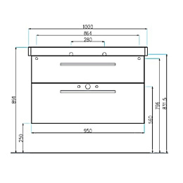 Тумба под раковину Villeroy & Boch 2Day2 95 см (A99500E4)