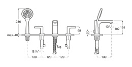 Фото Смеситель на борт ванны Roca L90 (5A1801C00) хром