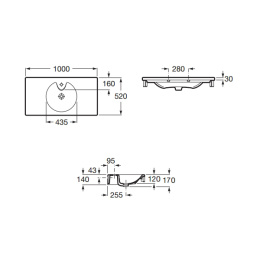 Фото Раковина 100 см Roca (327443000) белый