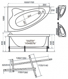 Акриловая ванна 150x100 Triton (133471), Гидромассаж: есть