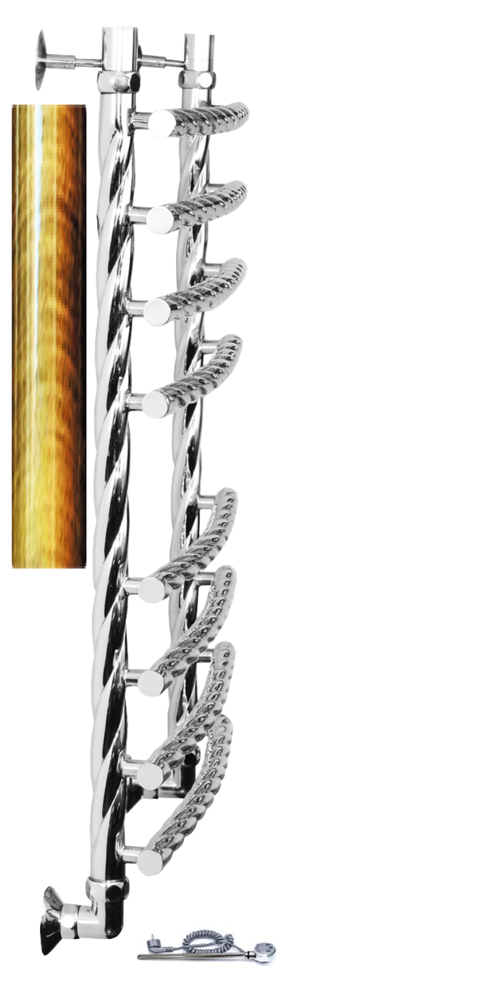 Полотенцесушитель Двин R BRAID electro 100/60 1"-3/4"-1/2" Электрический ТЭН справа К эл, Состаренна