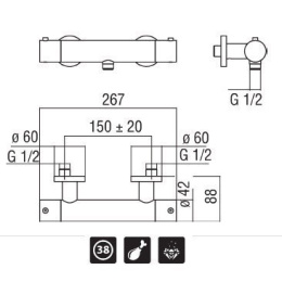 NOBILI Plus PL00030CR Термостат для душа (хром)