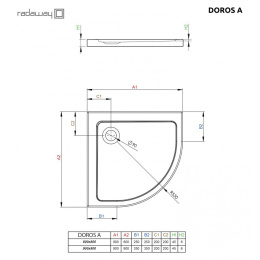 Акриловый поддон для душа Radaway  Doros A 90x90x4,5 Белый SDRA9090-01