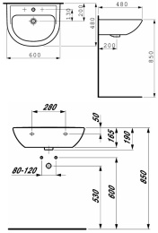 Раковина Laufen Pro 8.1095.2.000.104.1 60*48 см