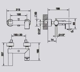 Фото Смеситель для ванны Gessi Via Manzoni (38613#031) хром