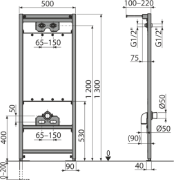 Фото Монтажная рама для раковины AlcaPlast A108/1300