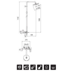 Душевая система Nobili Acquerelli (AQ93130/30CR)