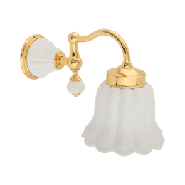 Фото Migliore Olivia 17473 Светильник настенный, плафон керамика белая, золото