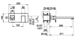 Смеситель для раковины Gessi Rettangolo (44838#031) хром