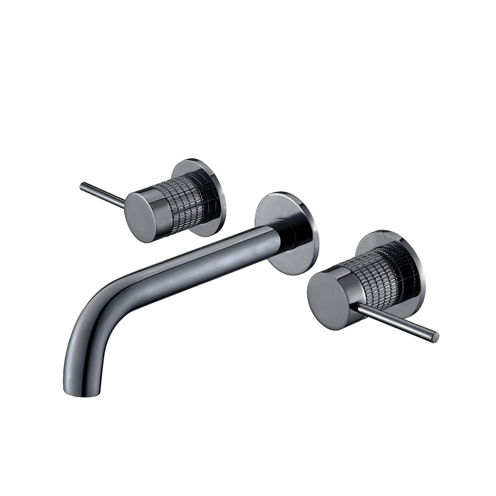 Фото Смеситель для раковины Vincea Groove (VBFW-4G1GM) вороненая сталь