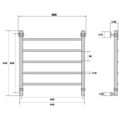 Водяной полотенцесушитель Energy Classic 60х60