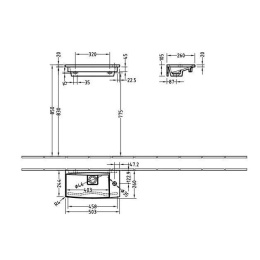 Раковина из искусственного камня B0155001 VILLEROY&BOCH NEXT2U, 503 x 258 мм