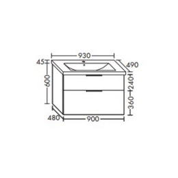 Фото Тумба с раковиной Burgbad Eqio SEYQ093F2632C001*1 93 фланелевый дубовый
