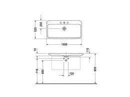 Раковина 100 см Duravit PuraVida 0371100000, белый