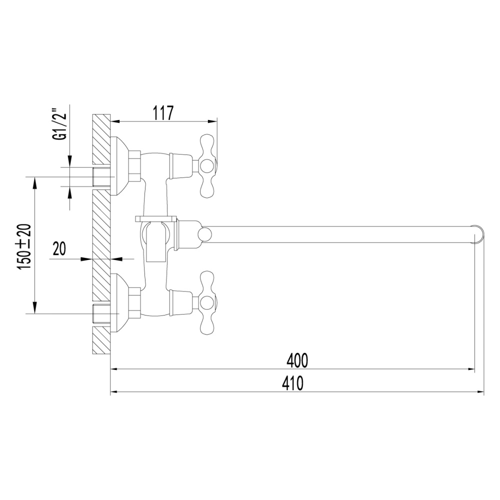 Смеситель для ванны Lemark Standard (LM2151C)