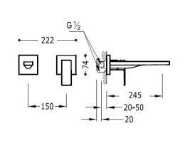 Фото Tres Cuadro 00620011 Смеситель для раковины