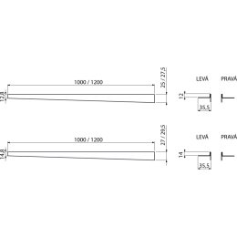 Pейка AlcaPlast для пола с уклоном APZ902M/1000 Правое, 1м, Толщина плитки 10мм,