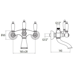 Смеситель для ванны 1300613COcr Vivaldi Lever GATTONI