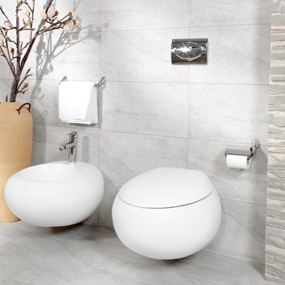 Фото Villeroy&Boch Pure Stone 547001R2 Биде подвесное (ярко-белый)