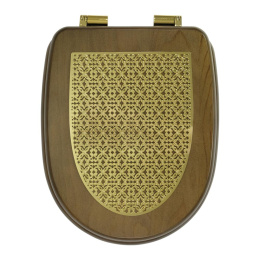 Фото Migliore Gianeta 27915 Крышка/сиденье унитазa, Noce с метал.декором"решетка"/золото