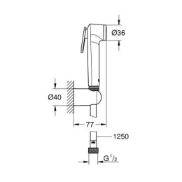 Grohe BauClassic 124901 Душ гигиенический 1 вид струи, комплект