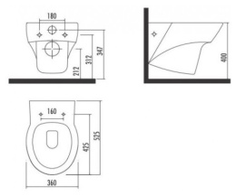 CREAVIT JAWS JW320.00100 Чаша унитаза