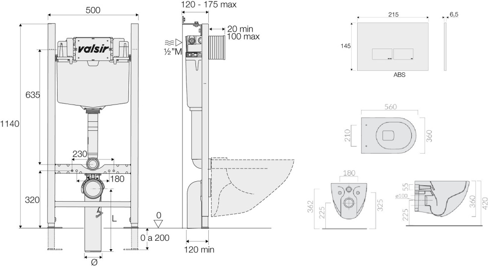 KIT VSCR 7317GM Slim P3 Комплект инсталляции 4 в 1, WINNER S BLOCK VS0853202, унитаз DREAM 7317GM, к