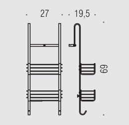 Фото Colombo Design Complementi B9634.NM Двойная полка - решётка 27 см, черный матовый