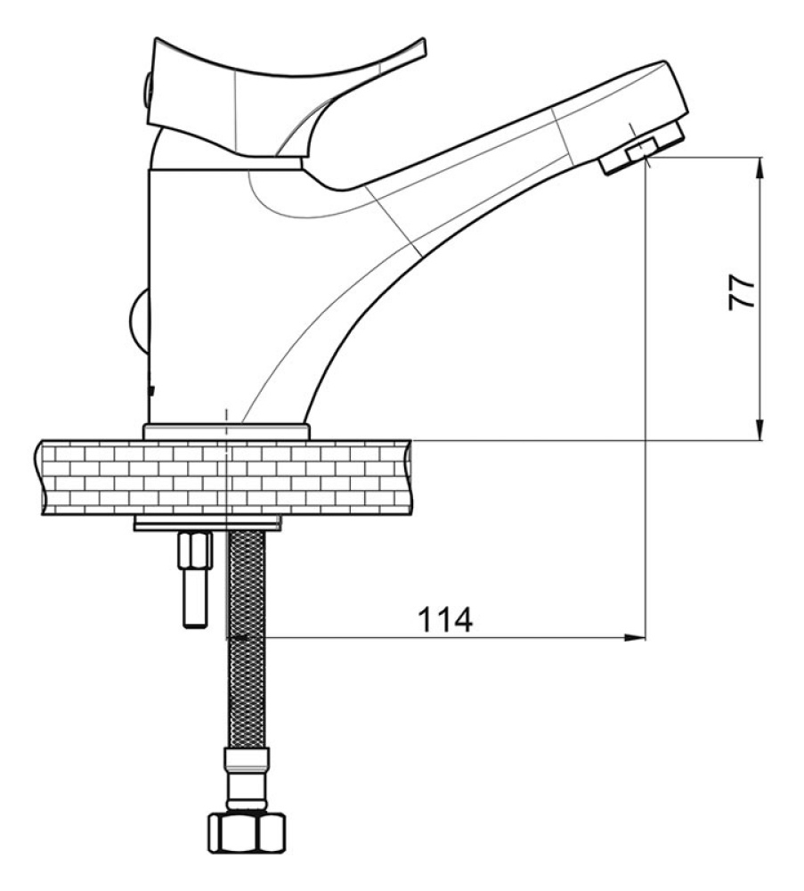 Фото Смеситель GPD Florus MLB170, для раковины, хром