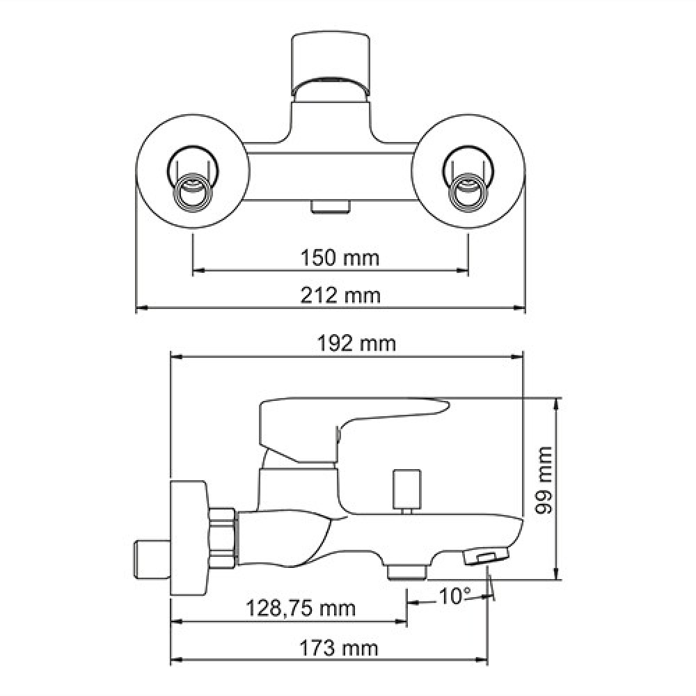 WasserKRAFT Vils 5601 Смеситель для ванны с коротким изливом