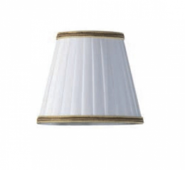 TW 14, абажур для светильника E14, цвет ткани: белый с золотым кантом