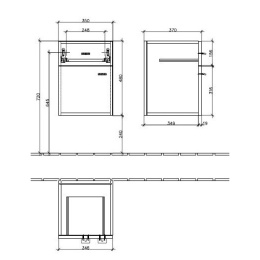Шкафчик навесной 9704N1BM VILLEROY&BOCH Central Line, 350 x 480 x 370 мм