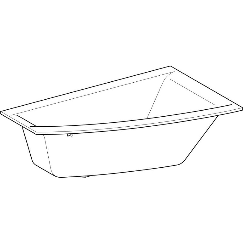 Акриловая ванна 170x105 Geberit (554.322.01.1), прямоугольная-асимметричная