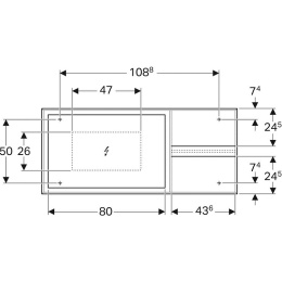 Зеркало Geberit Citterio 500.571.JI.1, 135 х 60 см, со светодиодной подсветкой, корпус бежевый дуб